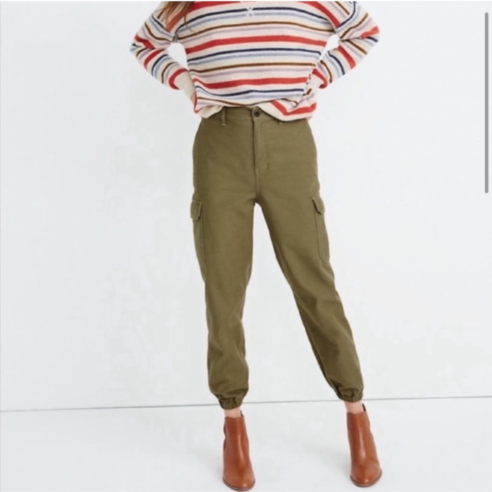 Madewell High-Rise Cargo Fatigue Pants Green Size 28